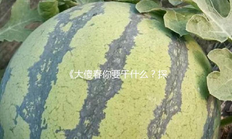 《大傻春你要干什么？探索快乐吃瓜娱乐新方式，释放积极能量！》